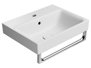COLOR ELEMENTS 50X40 - Wall-mounted rectangular ceramic washbasin with overflow by GSI ceramica - view 2
